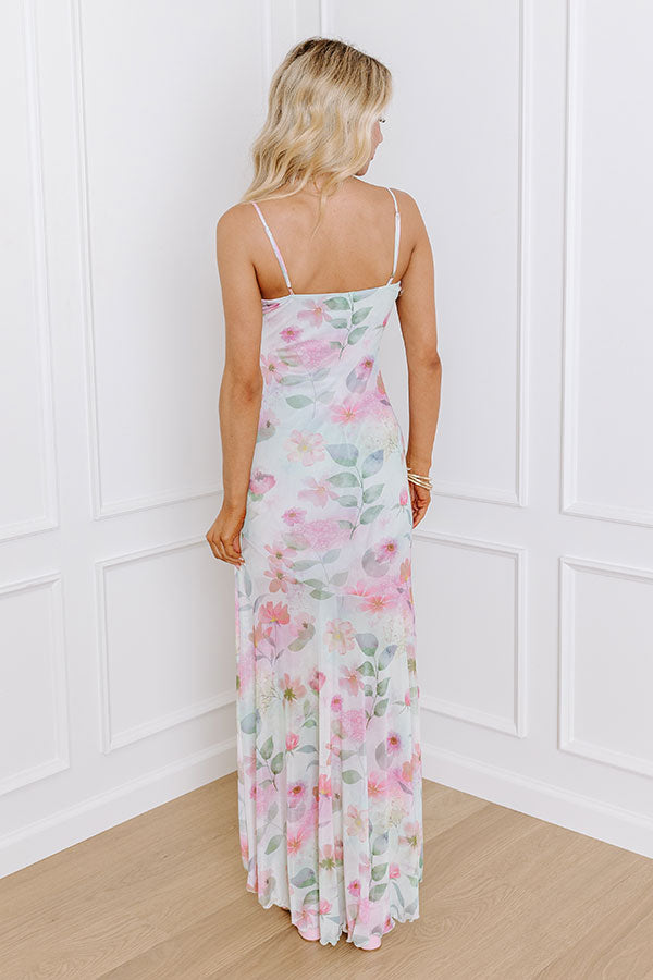 Premium Floral Mesh Maxi Dress - Ultimate Elegance