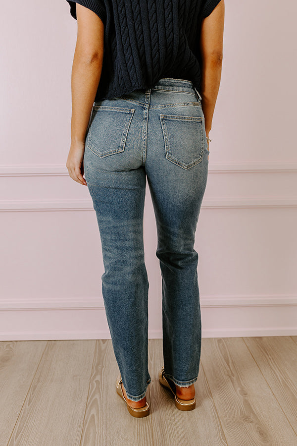 KanCan Reese Premium High Waist Distressed Straight Leg Jean