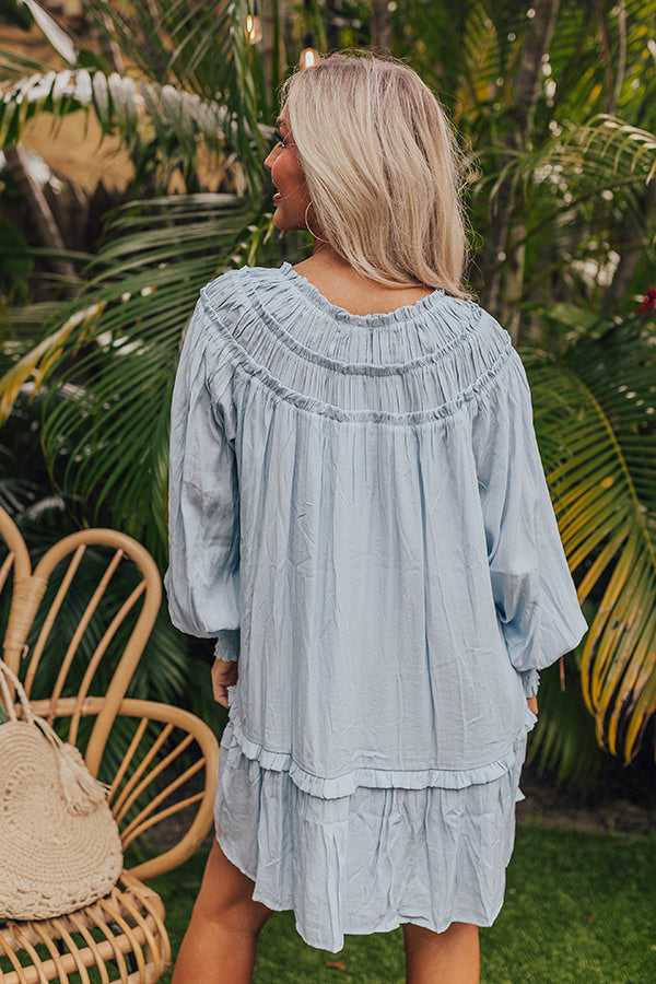 Ultimate Brunch On The Coast Shift Dress - Sky Blue