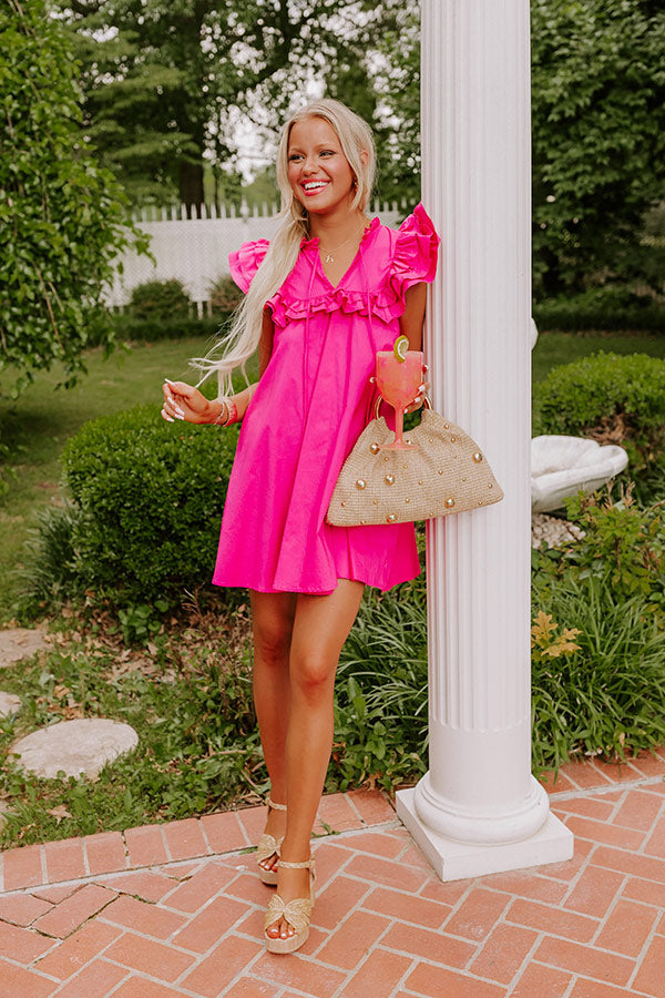 Ultimate Chic Ruffle Mini Dress in Hot Pink - Premium Style Upgrade