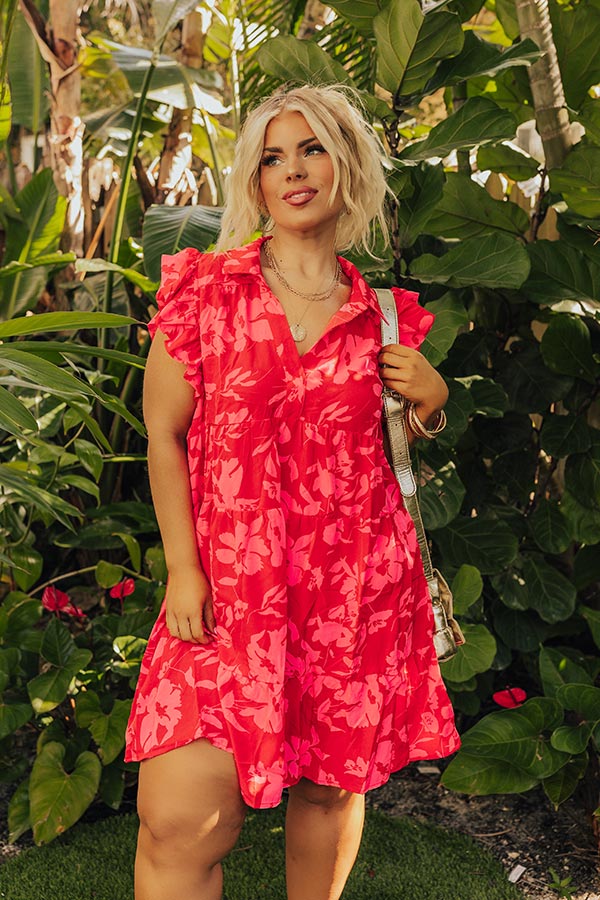 Premium Red Curves Floral Date Night Dress