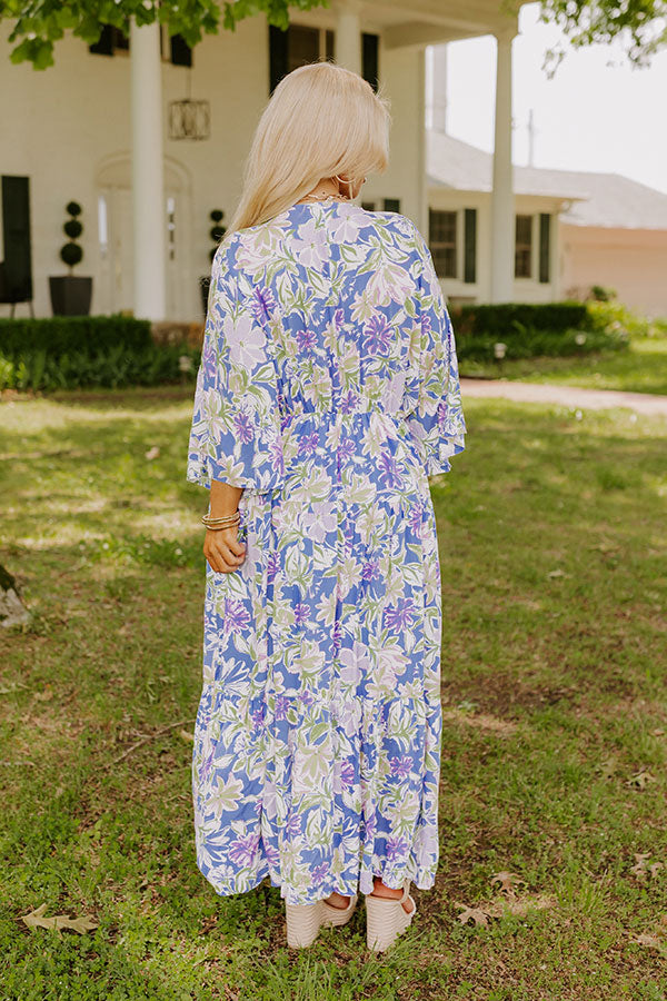 Premium Periwinkle Floral Maxi Dress - Ultimate Comfort & Style