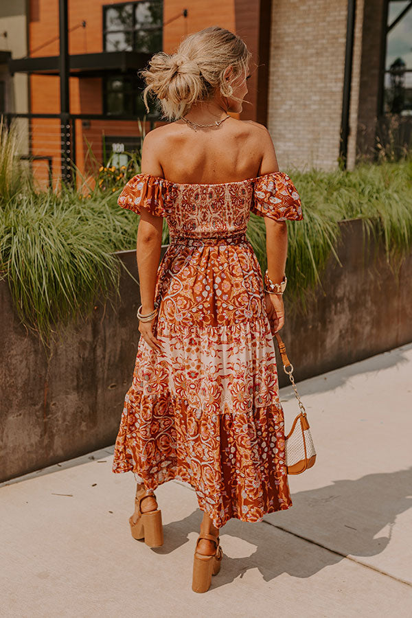 Premium Floral Midi Dress - Chasing Sunsets Collection