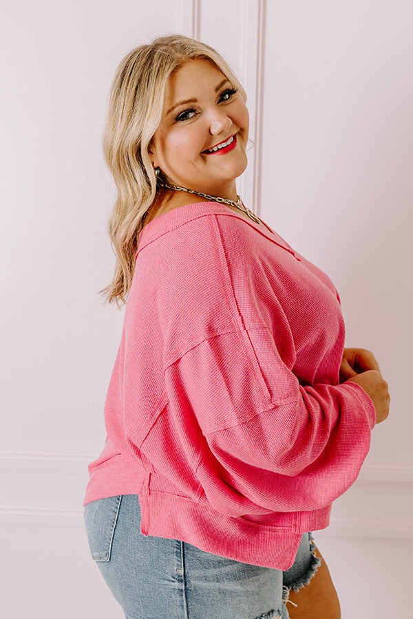 Ultimate Springtime Sips Waffle Knit Top - Curves Collection