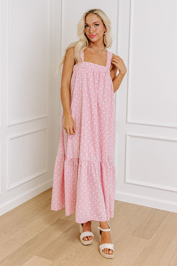 Premium Floral Maxi Dress - Ultimate Casual Elegance in Pink