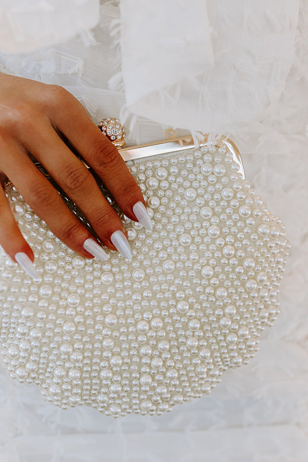 Premium Endless Love Pearl Embellished Clutch - Ultimate Evening Accessory