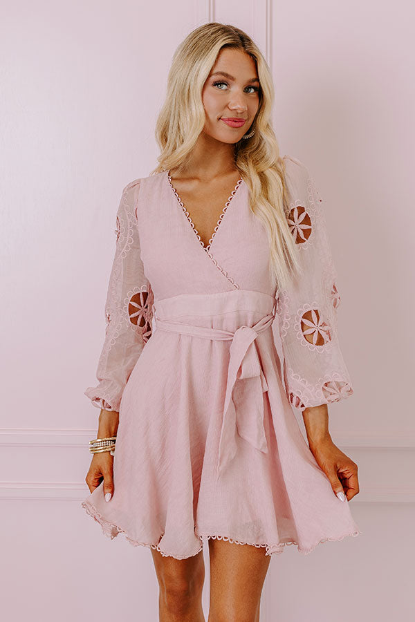 Premium Radiant Reflections Blush Mini Dress