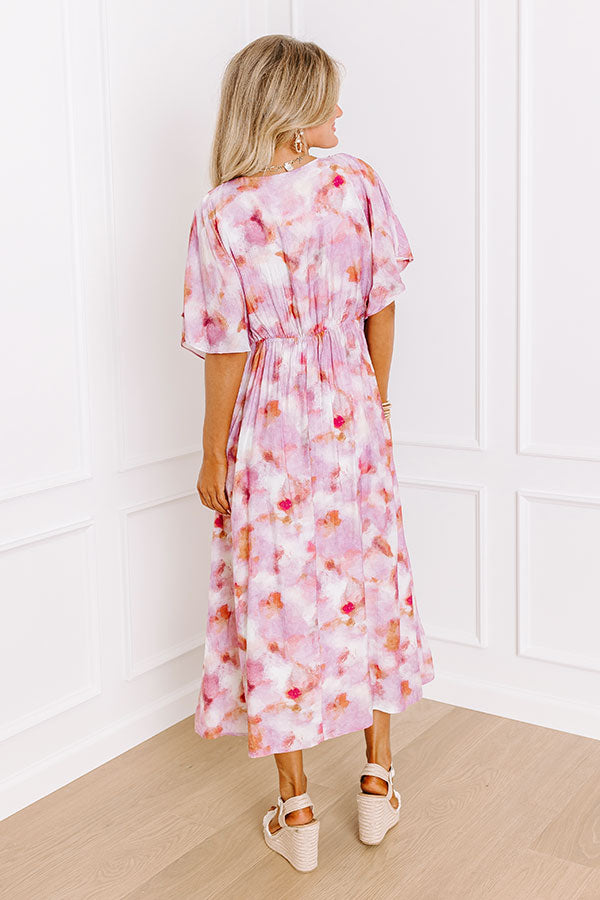 Premium Vineyard Stroll Midi Dress