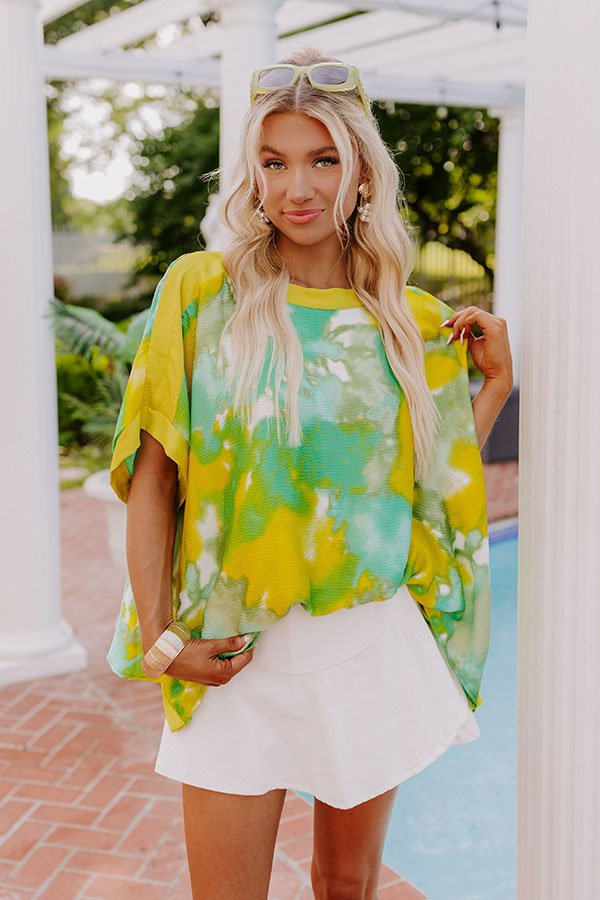 Premium Bellinis Summer Caftan Top in Vibrant Yellow