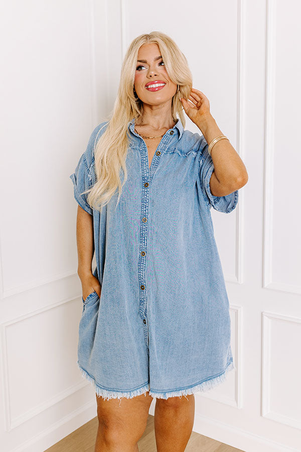 Premium Chambray Mini Dress | Casual Elegance Redefined