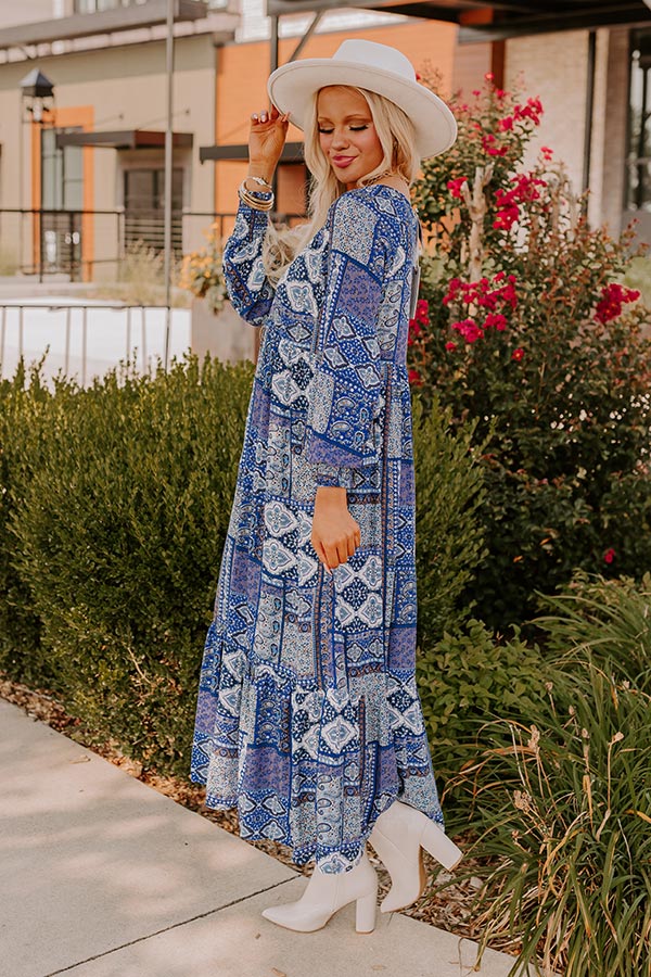 Ultimate Orchard Oasis Paisley Maxi Dress - Premium Blue Floral Elegance