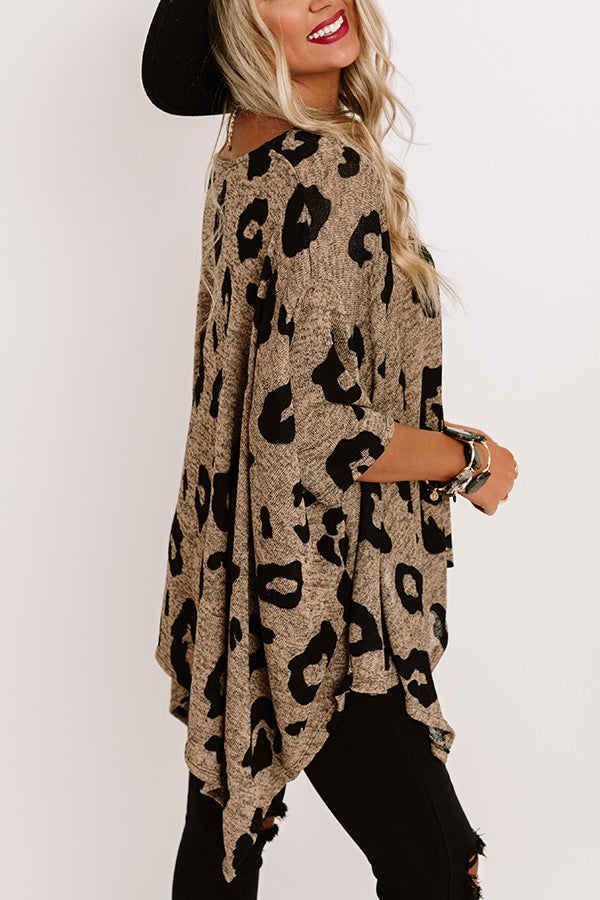 Premium Leopard Print Tunic - Chic Mocha Style