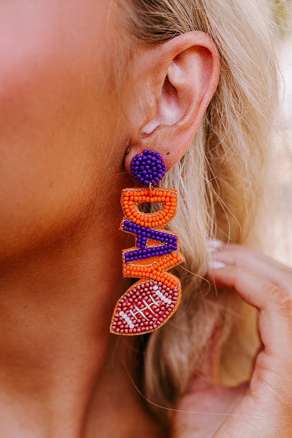 Ultimate Game Day Beaded Earrings - Orange Edition