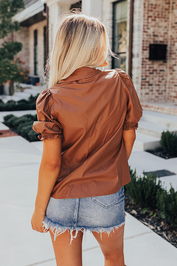 Premium Faux Leather Collared Top - Ultimate Style Upgrade