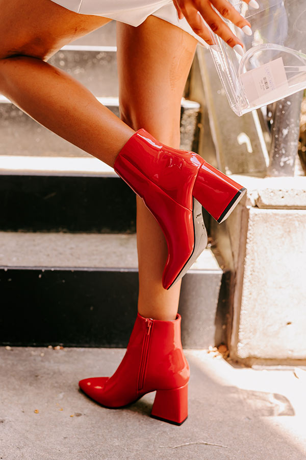 Premium Red Patent Bootie - Ultimate Style & Comfort