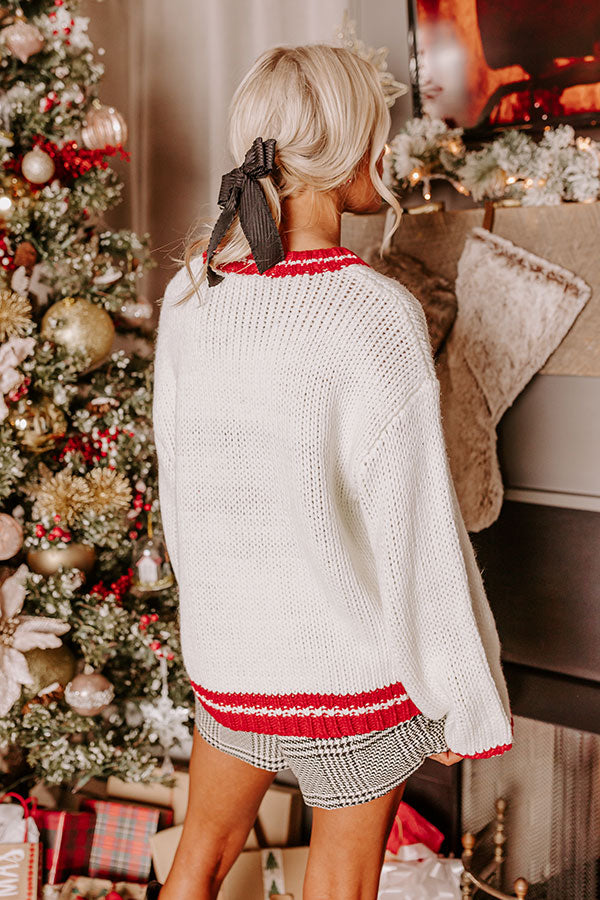 Ultimate Holiday Vibes Knit Sweater - Sleigh Ivory