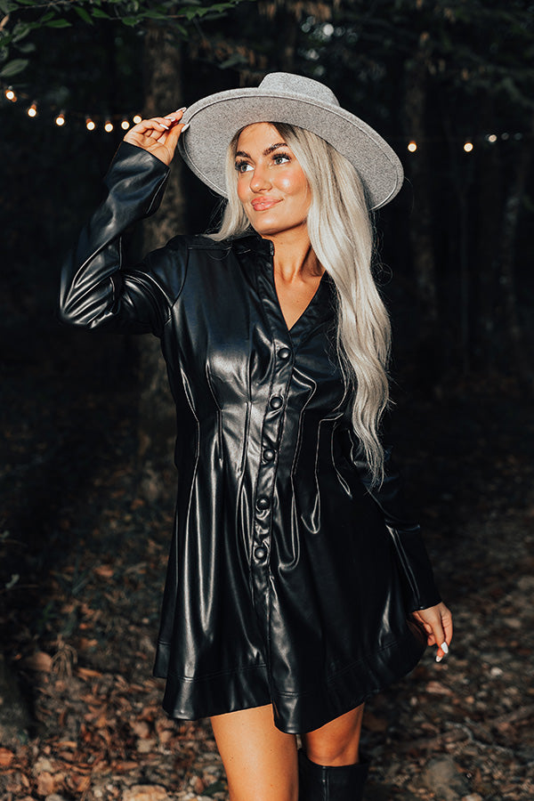 Ultimate Chic Faux Leather Dress - Black