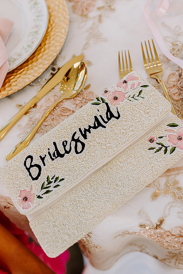 Premium Bridesmaid Beaded Clutch - Elegant & Functional