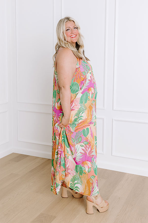Ultimate Tropical Cabana Chiffon Maxi Dress for Curves