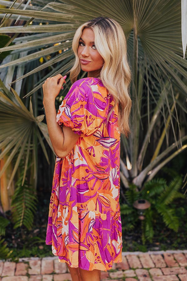 Premium St. Barts Brunch Floral Mini Dress - Ultimate Summer Style