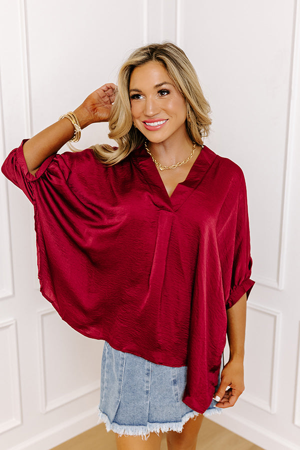 Premium Wine Shift Top - Ultimate Chic Style