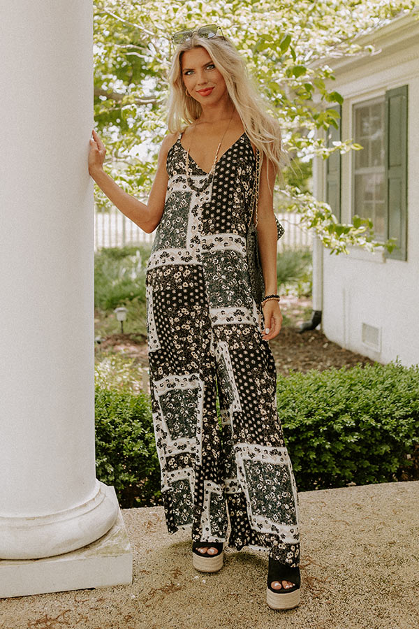 Ultimate Black Latte To Go Jumpsuit - Premium Floral Print