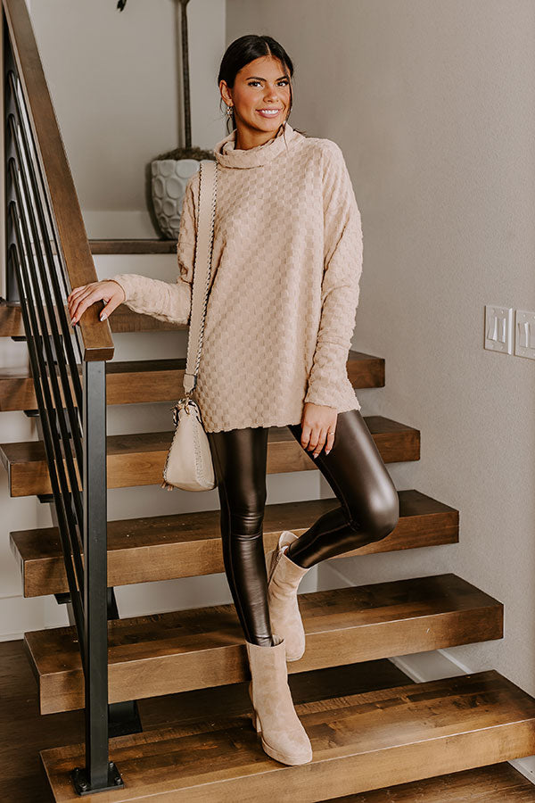 Premium Whispering Winds Sweater Top - Iced Latte