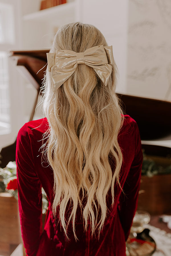 Premium Golden Glow Bow Hair Clip - Ultimate Style Upgrade