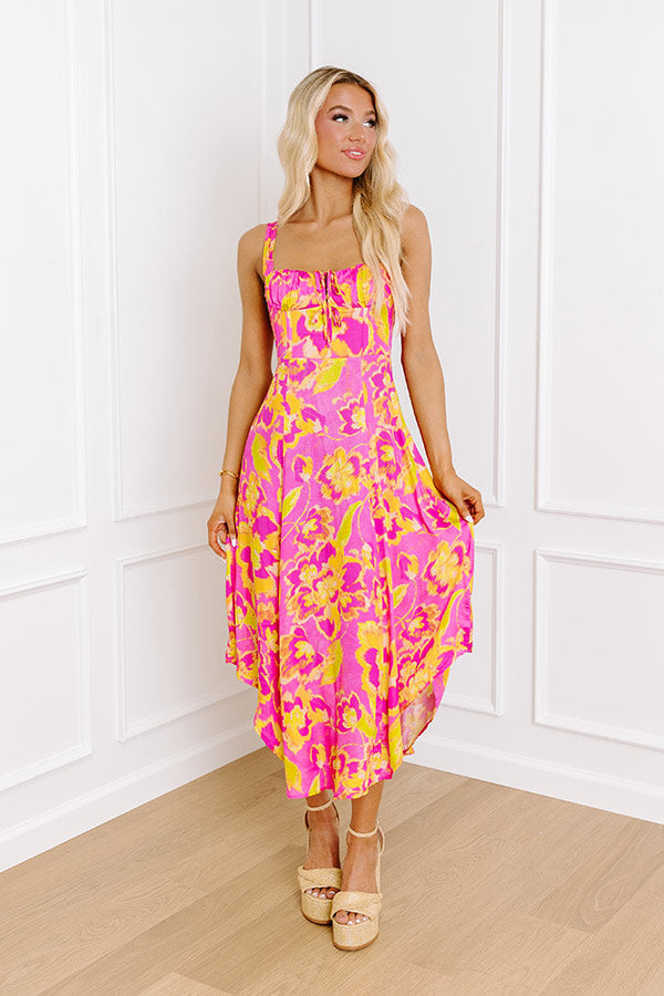 Premium Sweet Summer Nights Satin Midi Dress