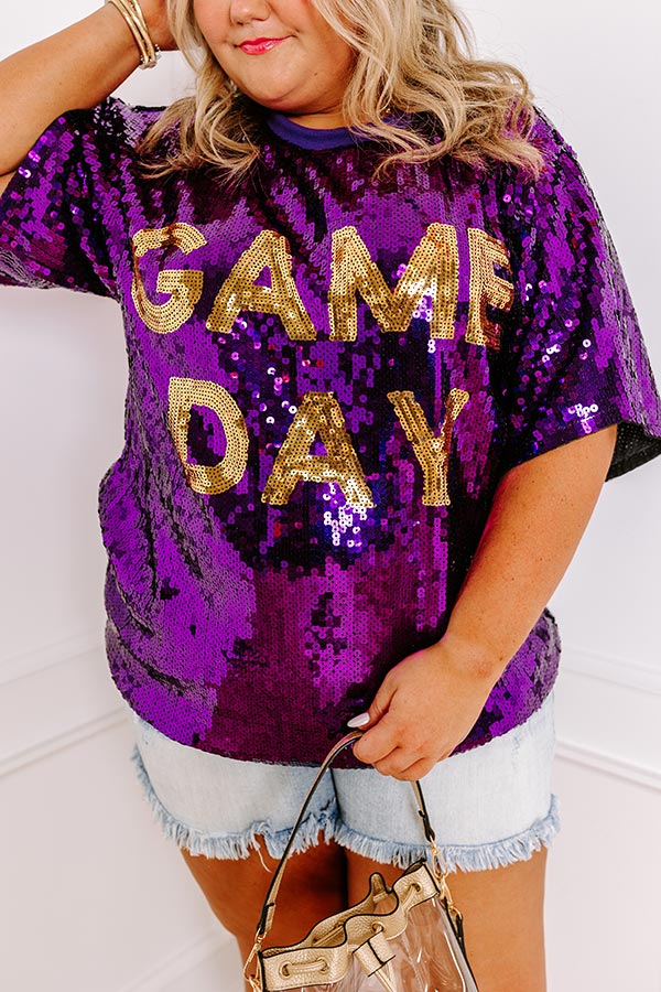 Ultimate Gameday Sequin Tunic - Purple Curves Edition