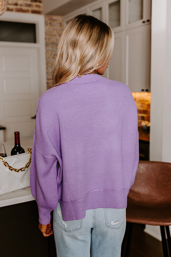 Ultimate Lavender Knit Sweater - Perfect for Road Trips