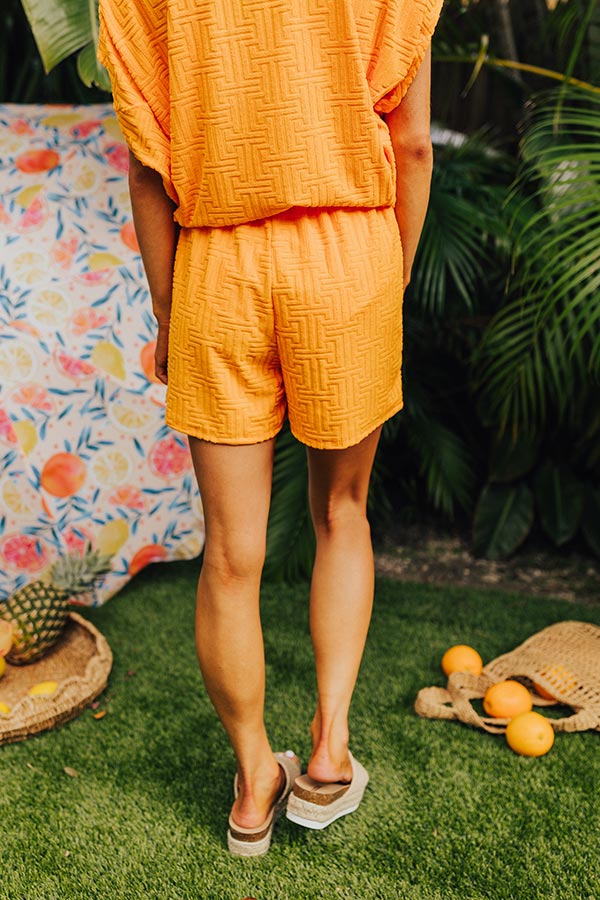 Premium Maldives Escape Terry Shorts - Vibrant Orange