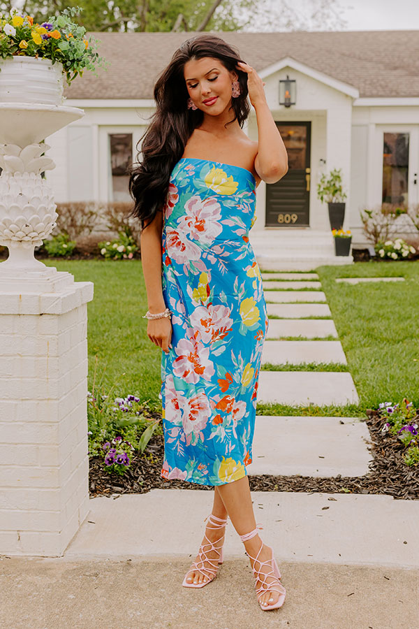 Premium Whimsy And Wishes Floral Midi Dress