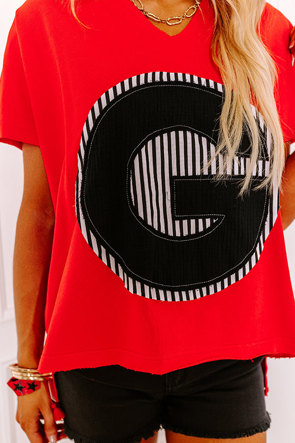 Ultimate Field Day Letter Patch Tee - Bright Red