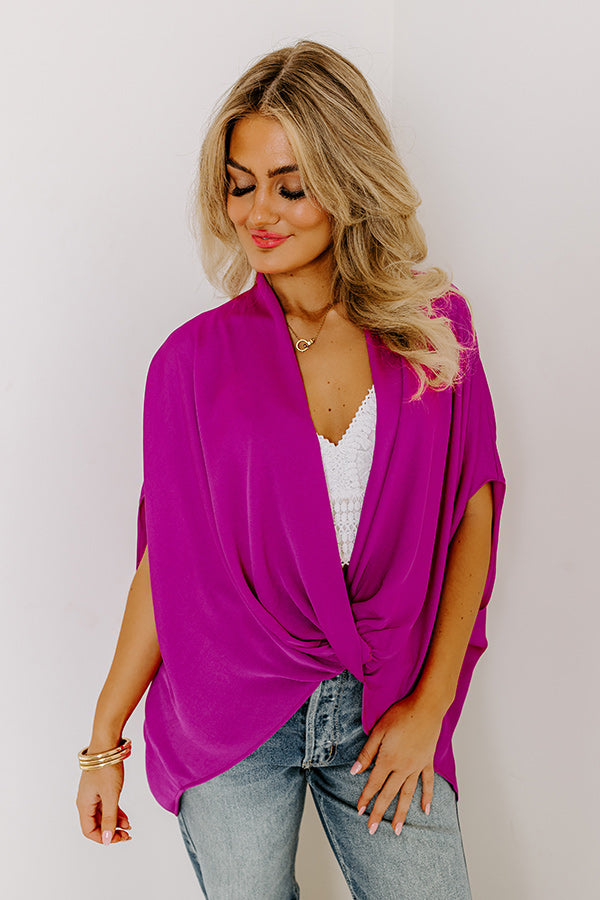 Premium Orchid Surplice Party Top - Ultimate Style for Every Occasion