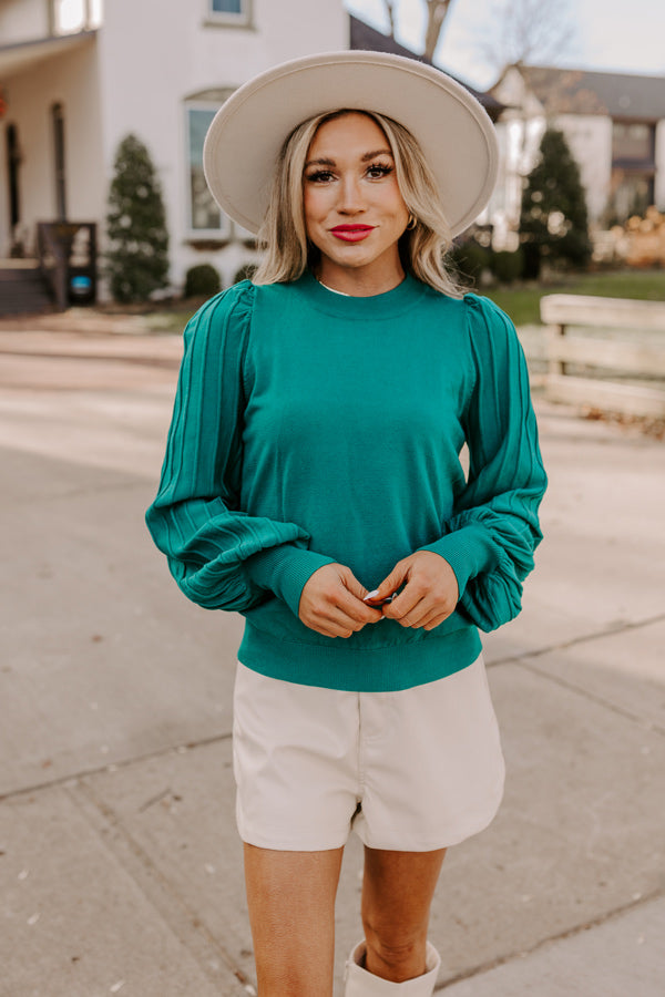 Premium Love-Inspired Hunter Green Knit Top