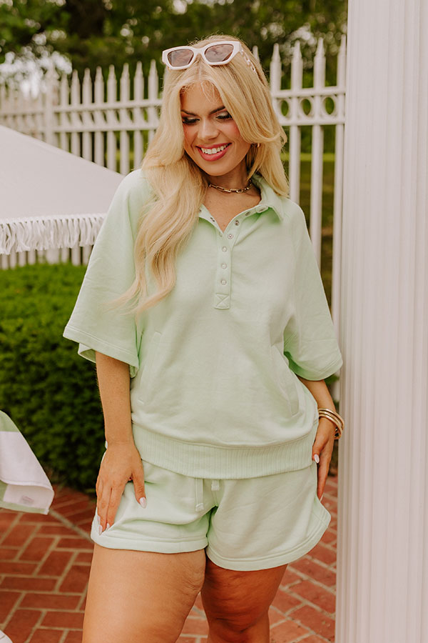 Premium Casual Ease Sweatshirt in Mint Curves | Ultimate Comfort & Style