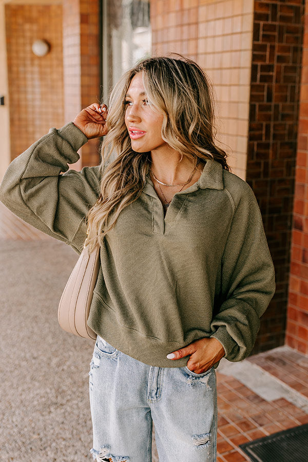 Premium Sage Ribbed Sweatshirt - Ultimate Comfort & Style