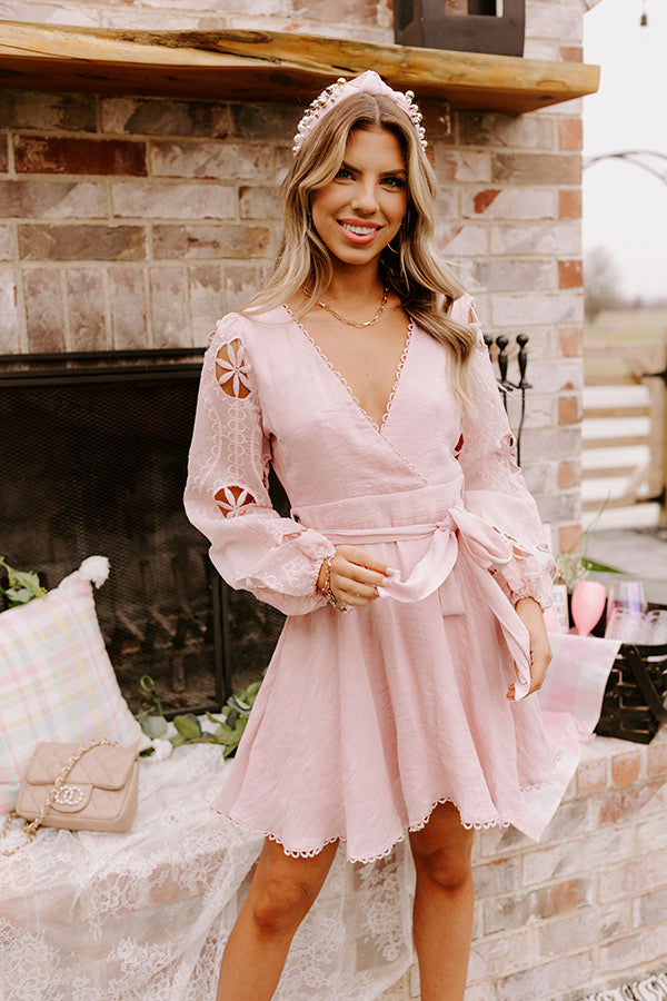 Premium Radiant Reflections Blush Mini Dress