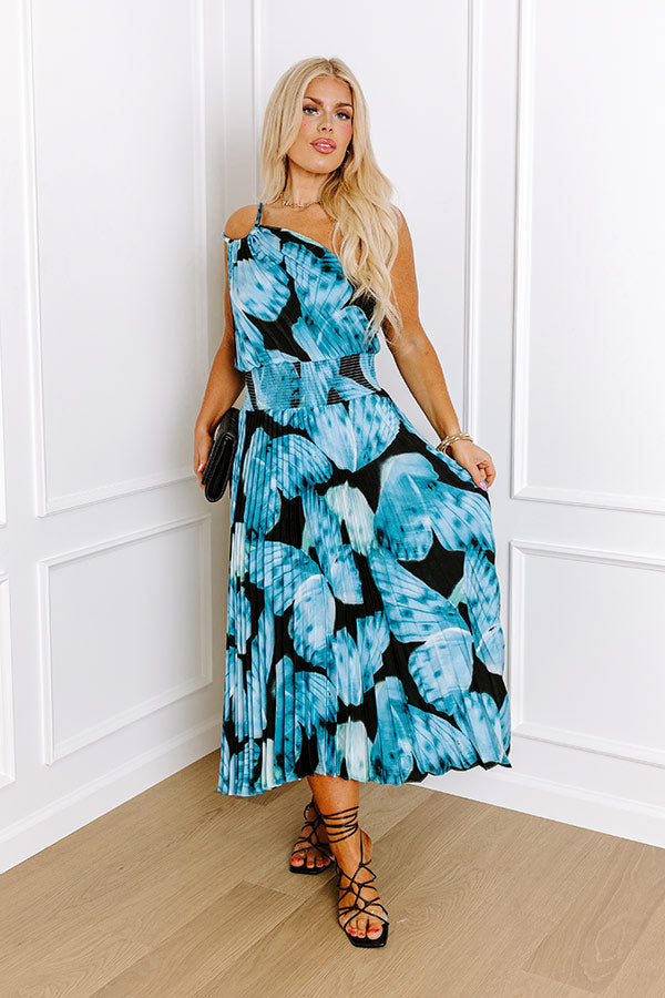 Ultimate Moonlit Stroll Pleated Midi Dress