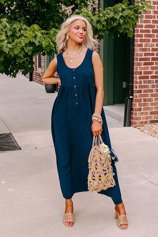 Premium Navy Bliss Jumpsuit: Fall into Style