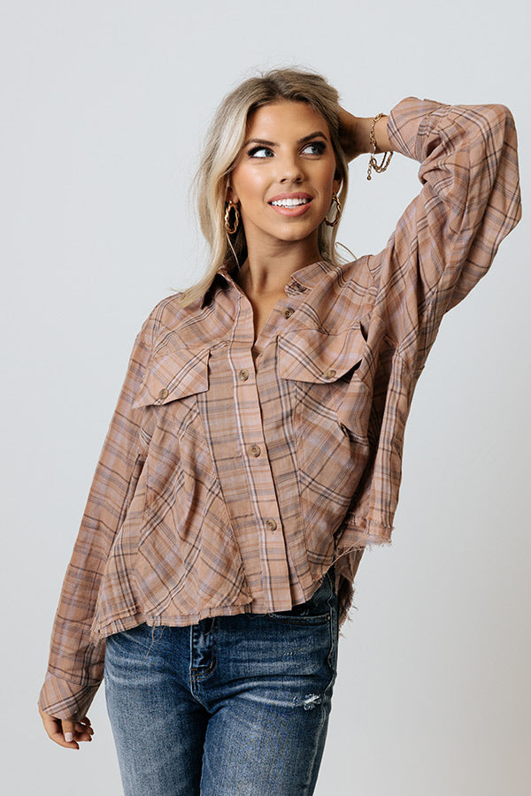 Premium Latte Plaid Shirt - Ultimate Fall Wardrobe Essential