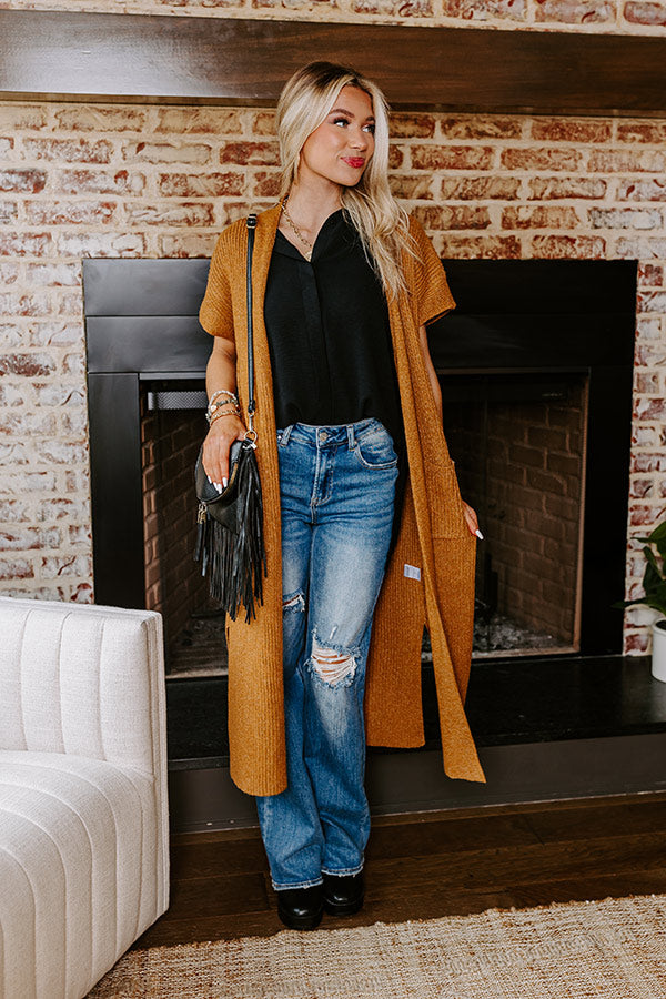 Premium Autumn Vibes Ribbed Duster Cardigan - Ultimate Fall Essential