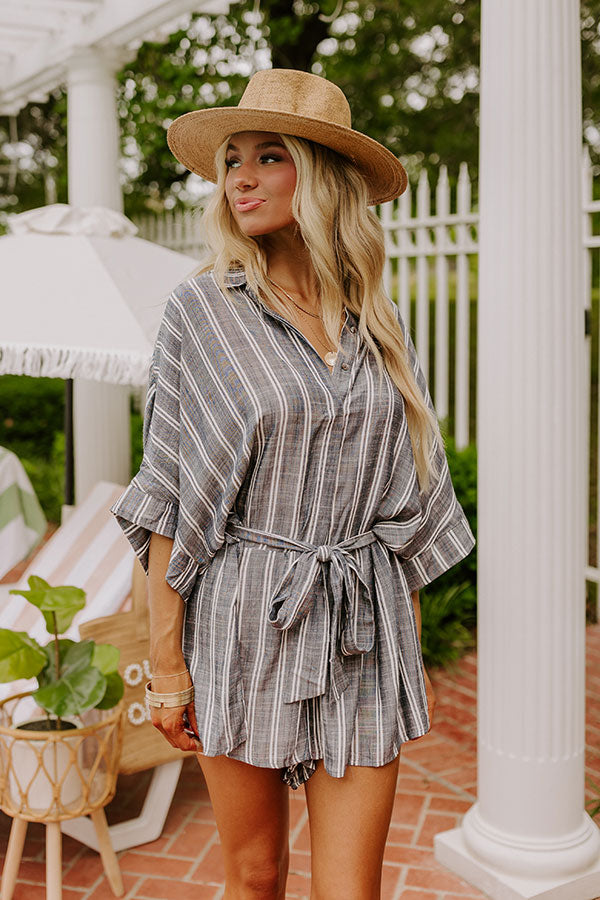 Premium Striped Romper - Effortless Brunch Style