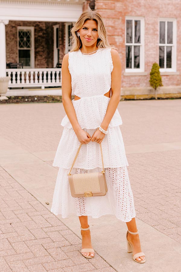 Elegant Touch My Soul Eyelet Midi Dress