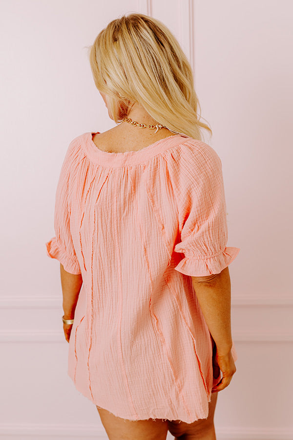 Premium Ocean Breeze Shift Top - Peach Curves Collection