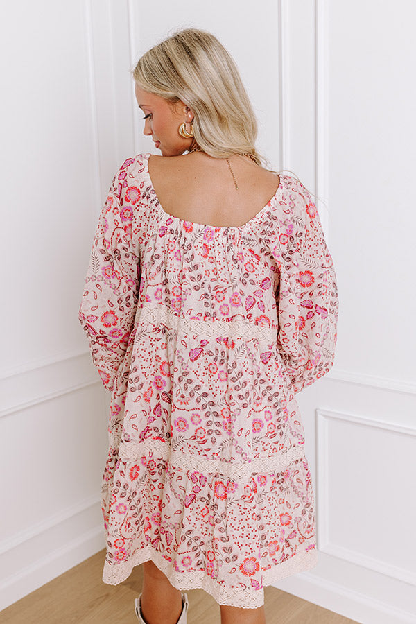 Premium Bohemian Bliss Floral Mini Dress