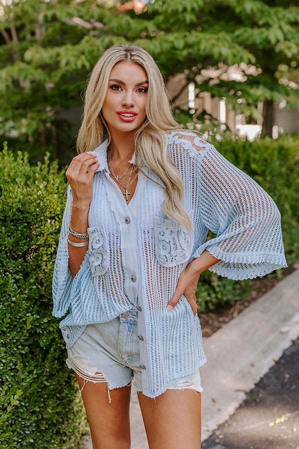 Premium Sweet Breeze Knit Button-Up Top