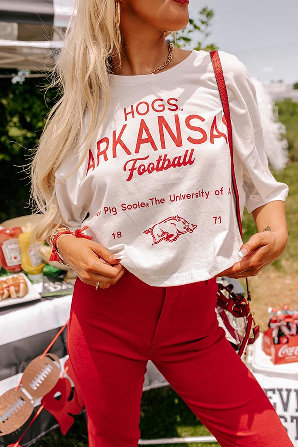 Premium Arkansas Razorbacks Graphic Crop Tee - Ultimate Game Day Style