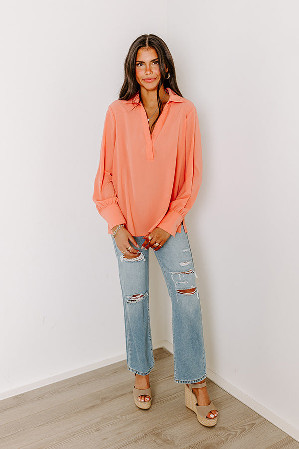 Premium Charleston Getaway Shift Top - Coral